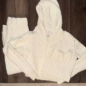 SKIMS Cable-Knit Hooded Sweater